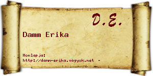 Damm Erika névjegykártya
